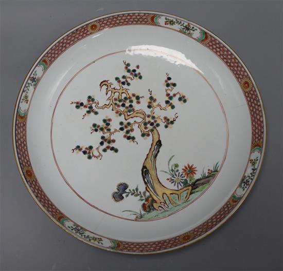 A Chinese Kangxi period famille verte dish diameter 37cm